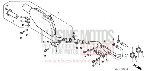 SILENCIEUX D'ECHAPPEMENT XR600RM de 1991